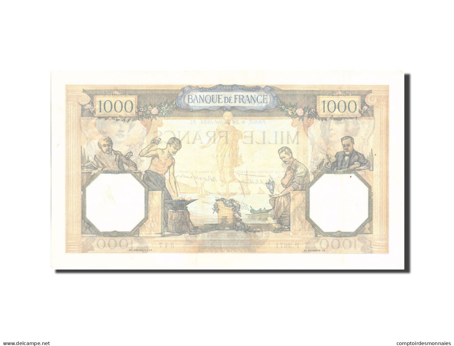 Billet, France, 1000 Francs, 1 000 F 1927-1940 ''Cérès Et Mercure'', 1938 - 1 000 F 1927-1940 ''Cérès Et Mercure''