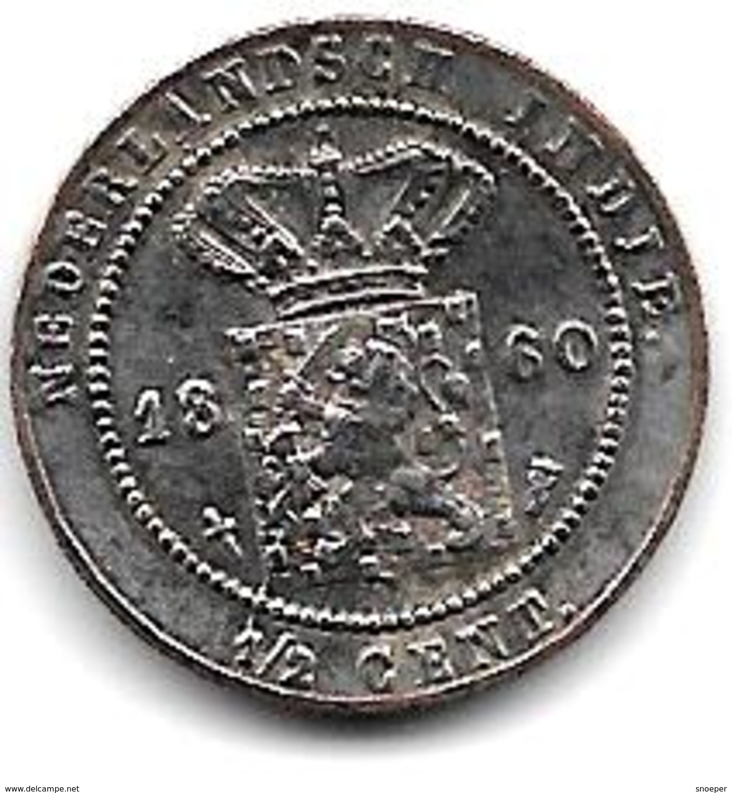 *Iindonesia Netherlands East India 1/2 Cent 1860  Km 306  Xf - Niederländisch-Indien