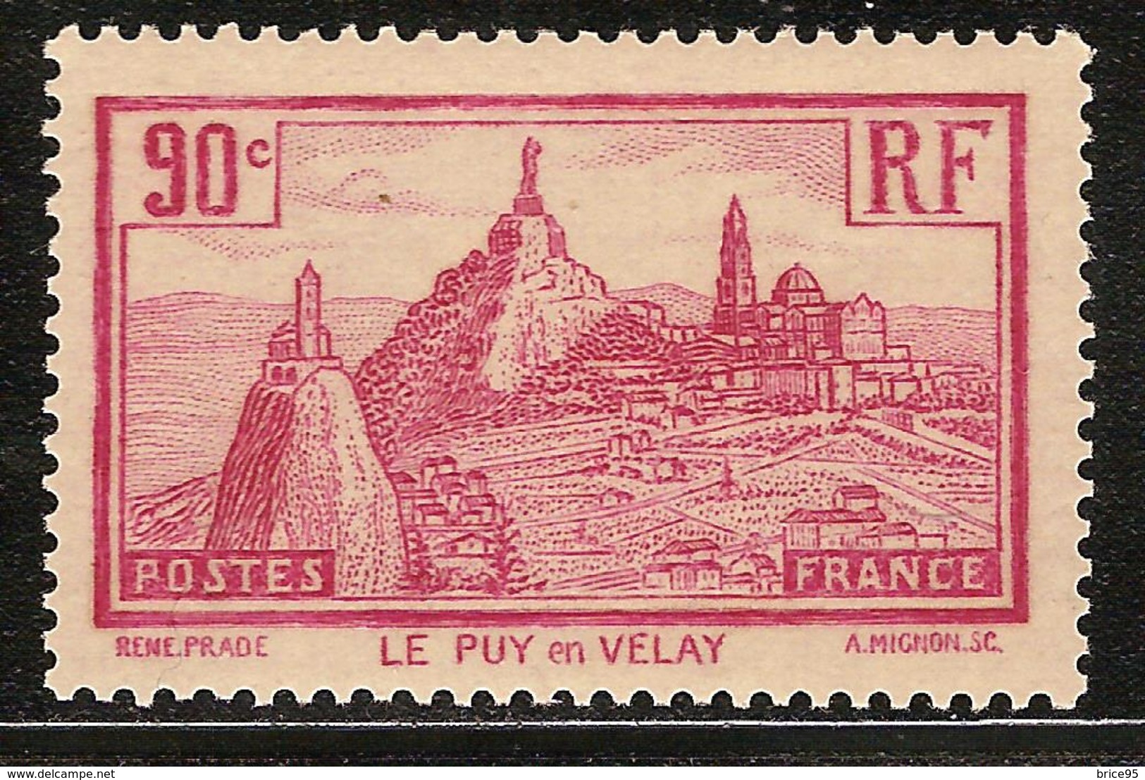 France Variété N° 290 ** Papier Jaune âtre - Unused Stamps