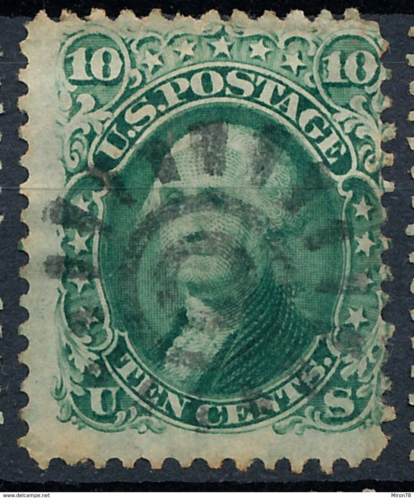 Stamp Us  1861 Scott#68 10c Washington&mdash; Used Faulty  Lot6 - Usati