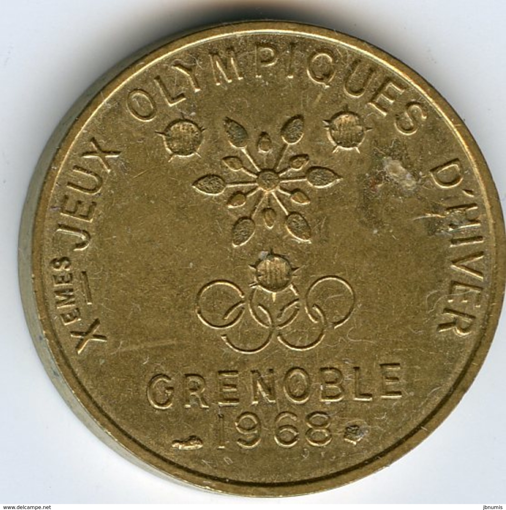 Médaille Jeton France JO Jeux Olympiques Olympic Games Grenoble 1968 - Profesionales / De Sociedad