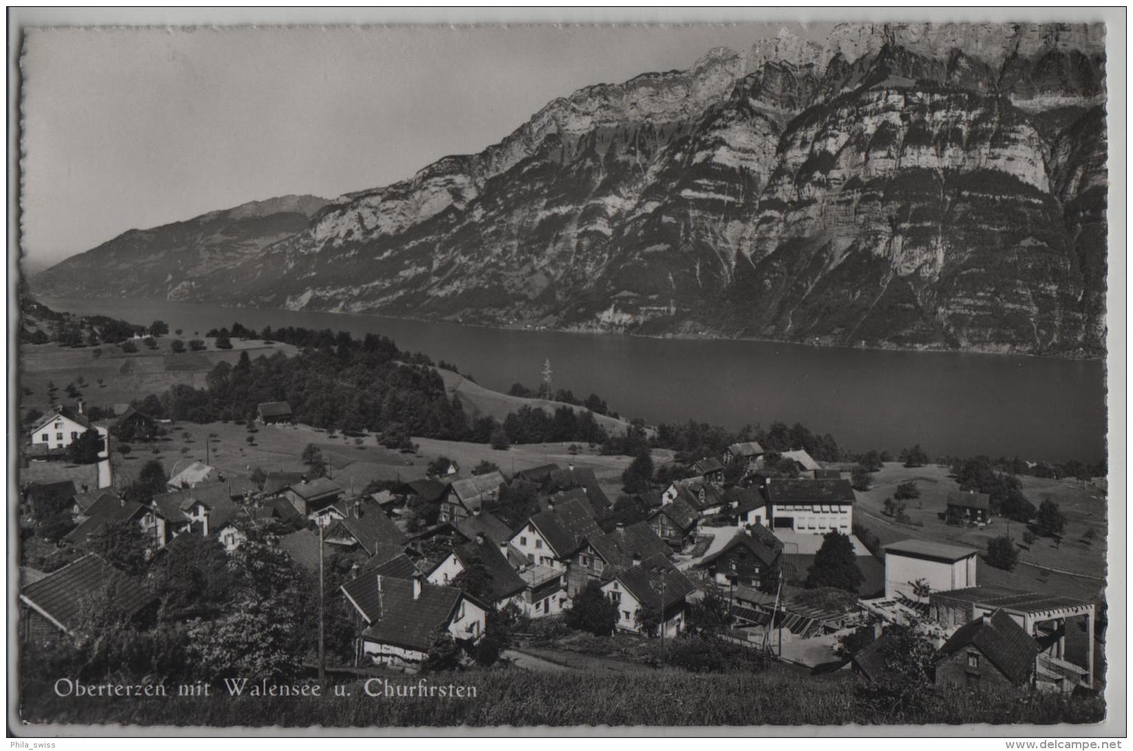 Oberterzen Mit Walensee Und Churfirsten - Photo: Hugo Kopp No. 8193 - Autres & Non Classés