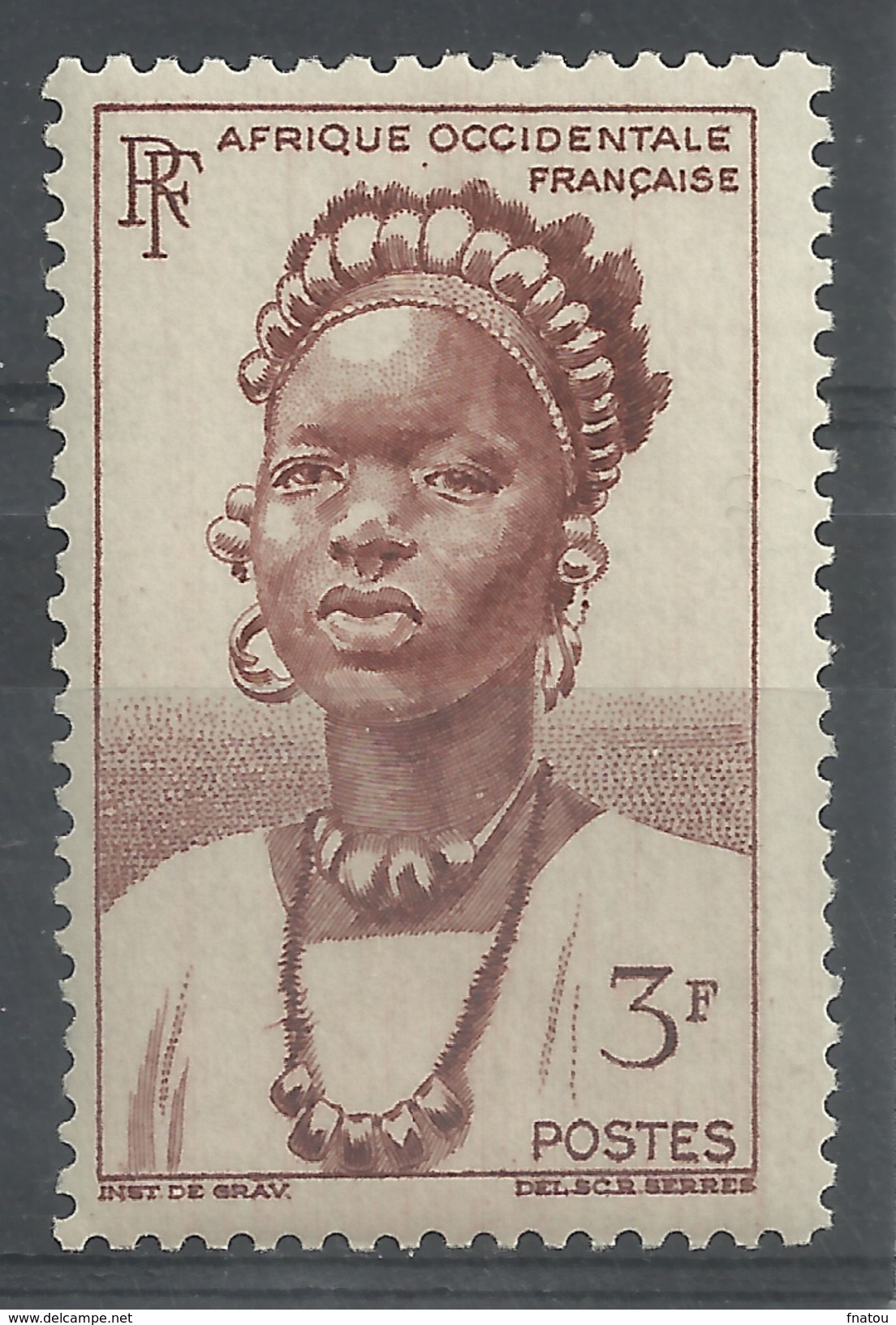 French West Africa (AOF), Togolese Woman, Without "TOGO", 1948, MH VF - Unused Stamps