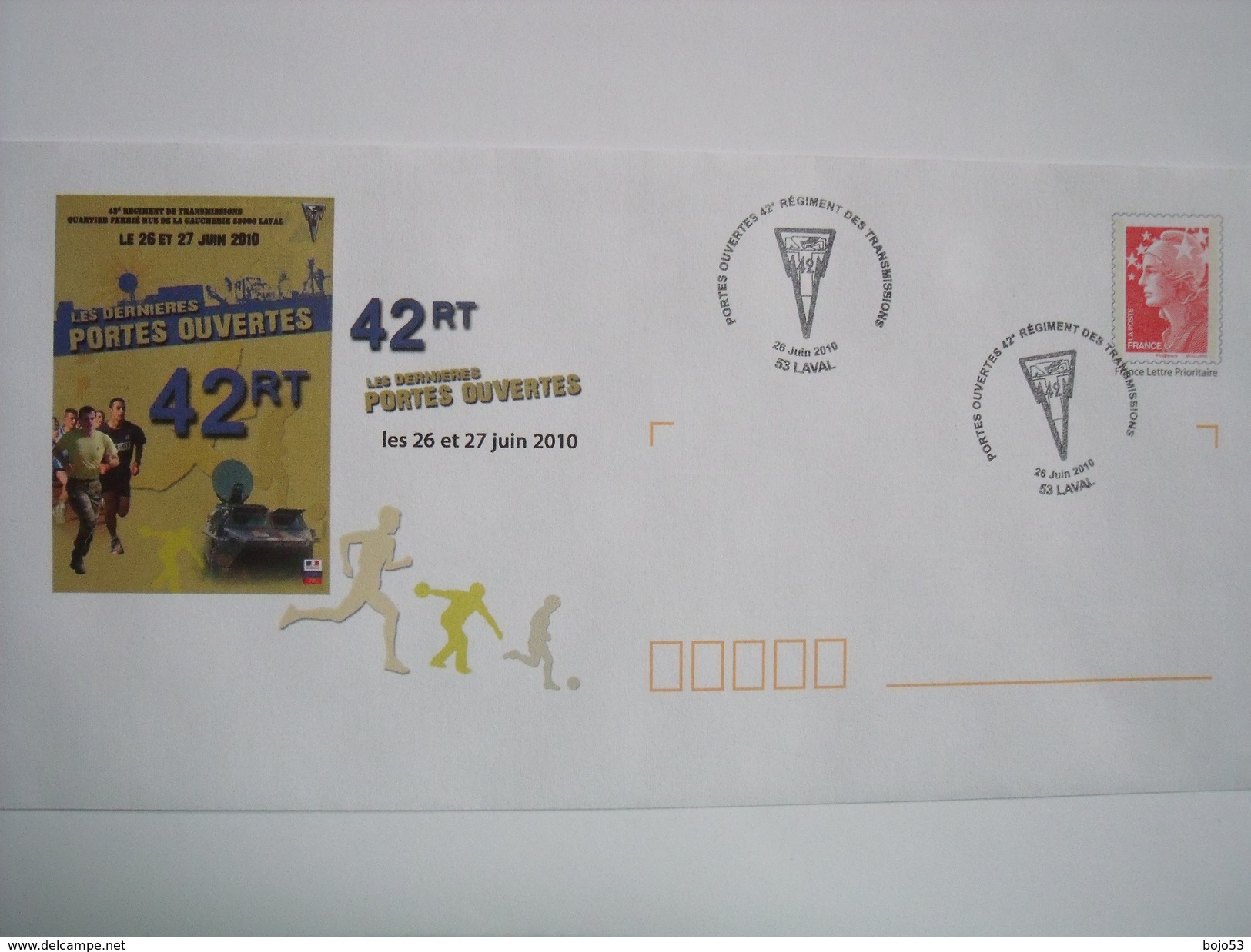 LAVAL - 53 - Portes Ouvertes 42è Régiment Des Transmissions Et  Oblitération Du 26 Juin 2010 - Commemorative Postmarks