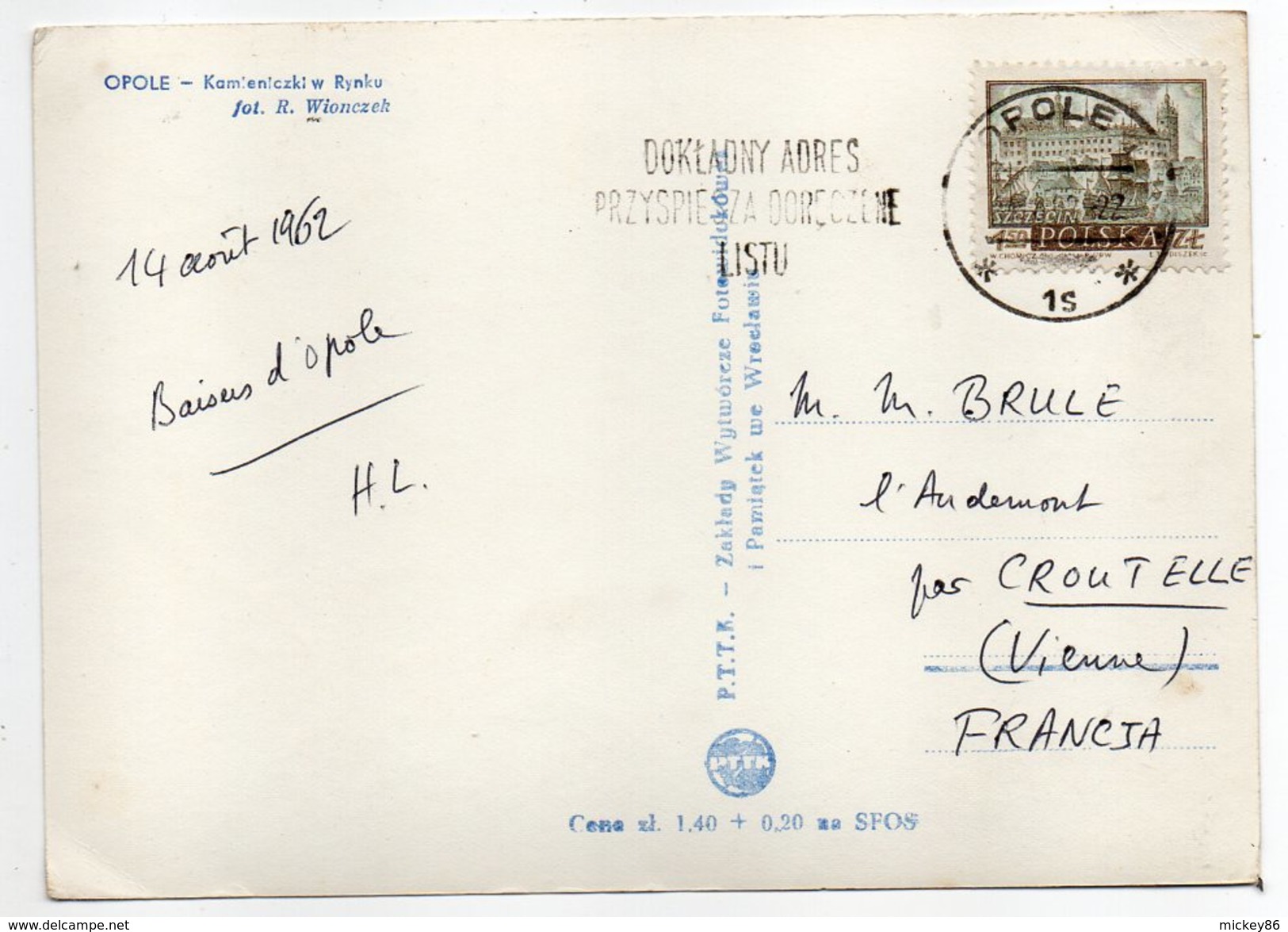 Pologne--OPOLE--1962--Kamieniczki W Rynku (animée)  Cpsm 15 X 10 N°?? éd  ???  --timbre.. - Pologne