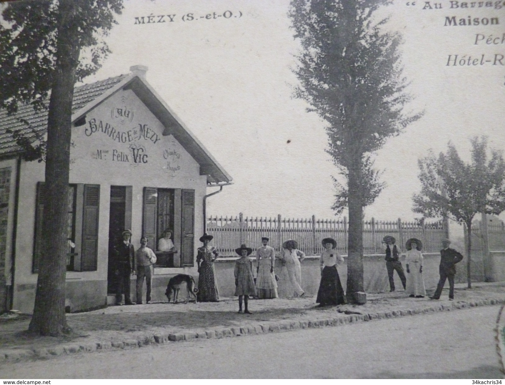 CPA 78 Yvelines Mézy Au Barrage De Mézy Maison F.Vic Pècherie Hôtel Restaurant - Autres & Non Classés