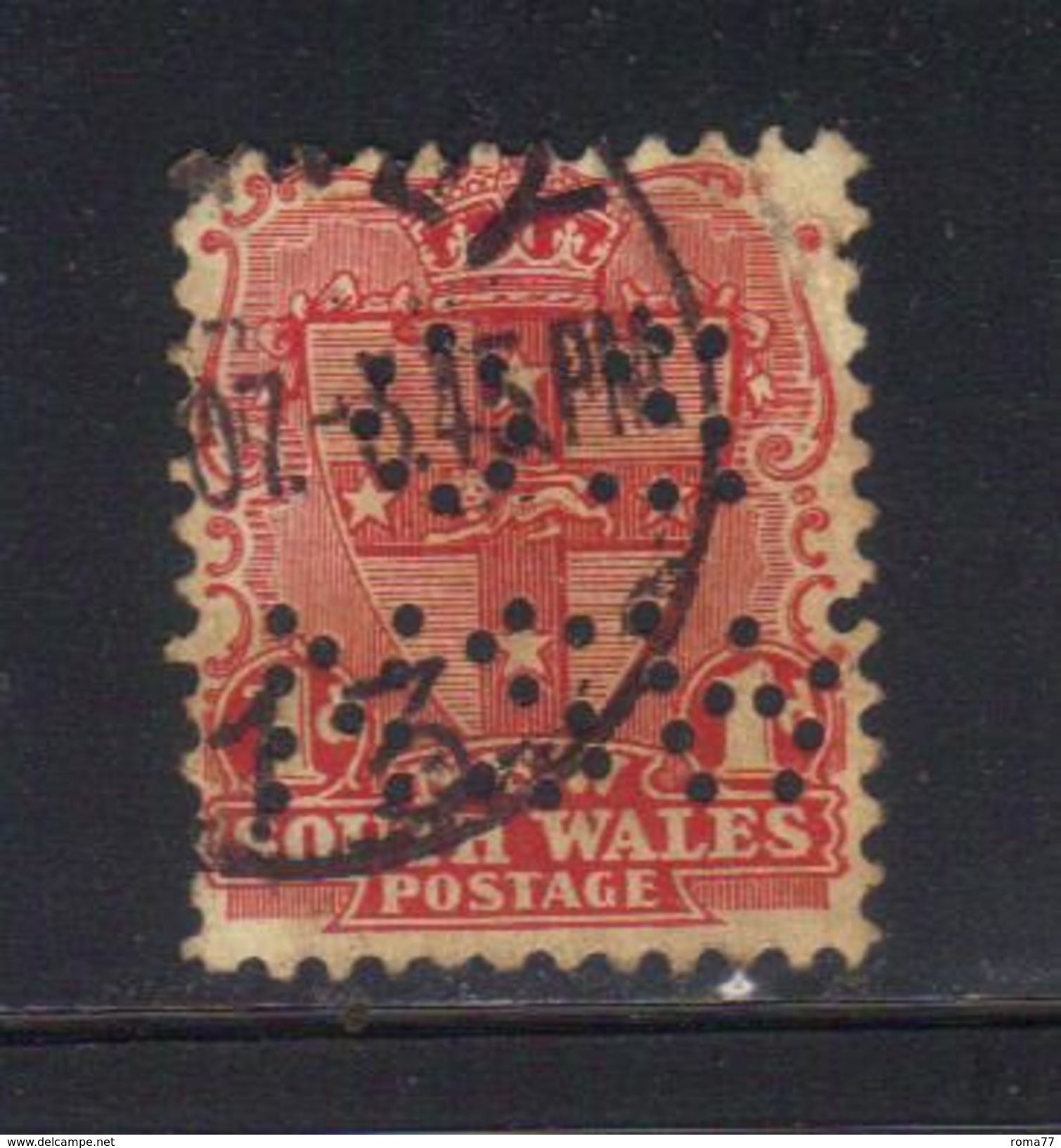 Y7 - NEW SOUTH WALES , 1 Pence Punctured Perfin OS NSW Usato - Perfin