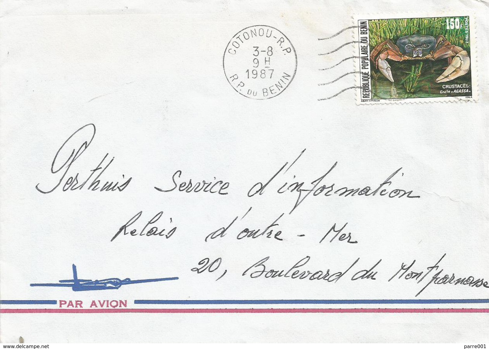 Benin 1987 Cotonou Crab Cover - Benin – Dahomey (1960-...)