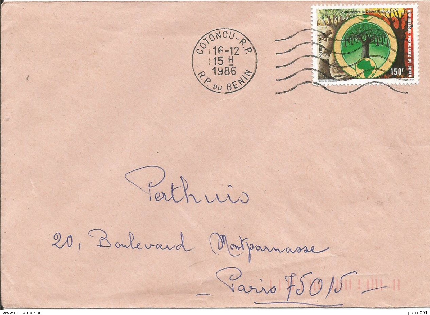 Benin 1986 Cotonou Desertification Cover - Benin – Dahomey (1960-...)