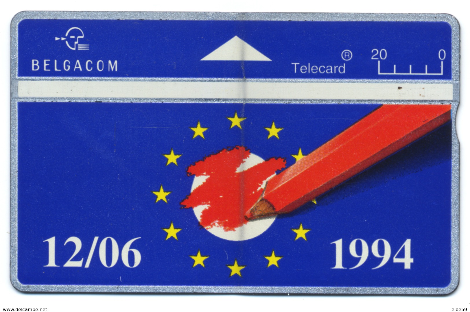 Belgique, Belgacom, Telecard 20, Thème, Europe, Communauté Européenne, Drapeau - Altri & Non Classificati