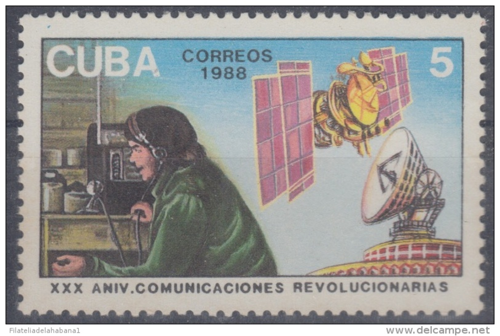 1988.12- * CUBA 1988. MNH. 25 ANIV. COMUNICACIONES REVOLUCIONARIAS. ERNESTO CHE GUEVARA. - Neufs