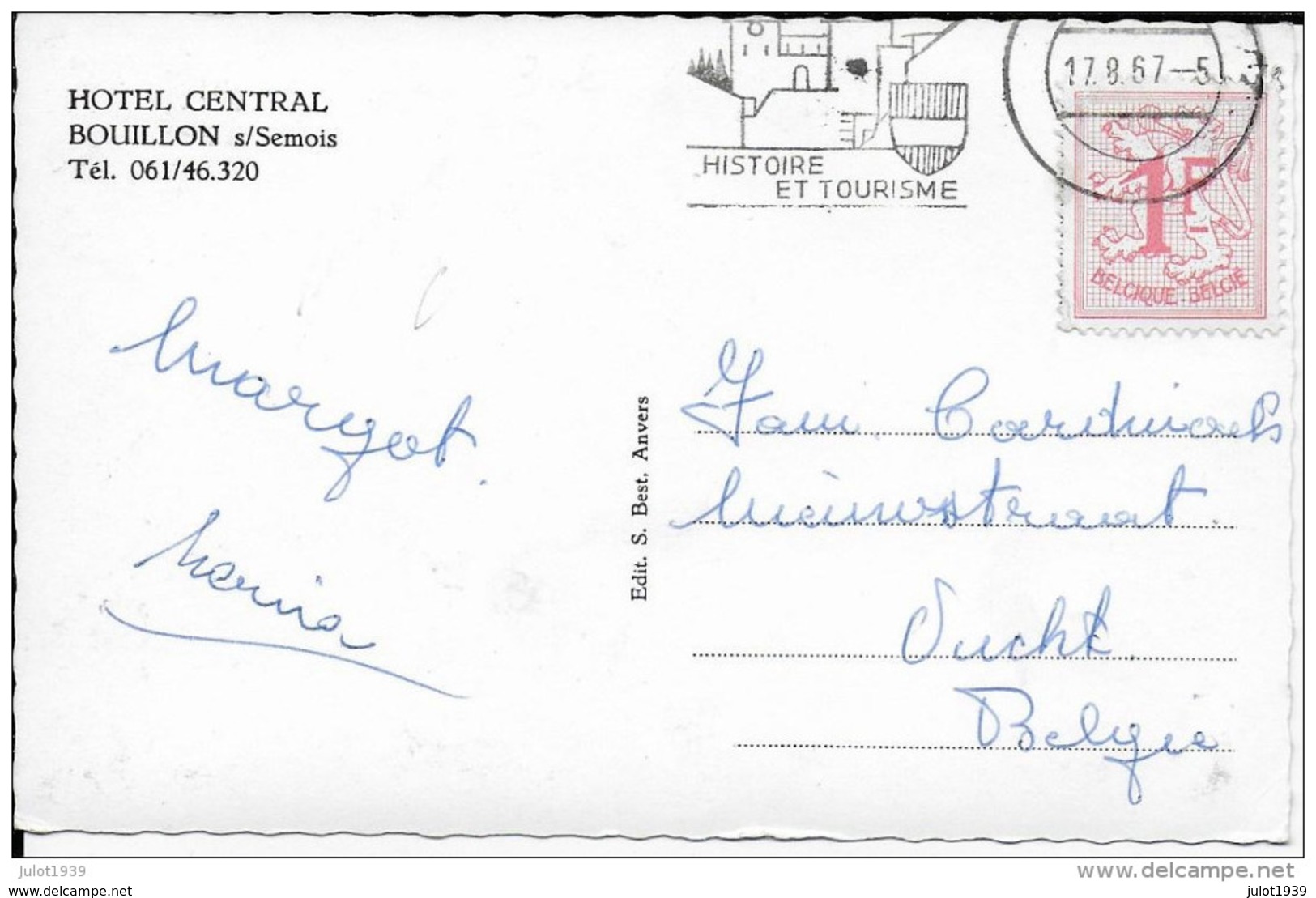 VUCHT ..-- BOUILLON ..-- Hôtel Central . 1987 Vers VUCHT ( Fam. CARDINAEL ) . Voir Verso . - Maasmechelen