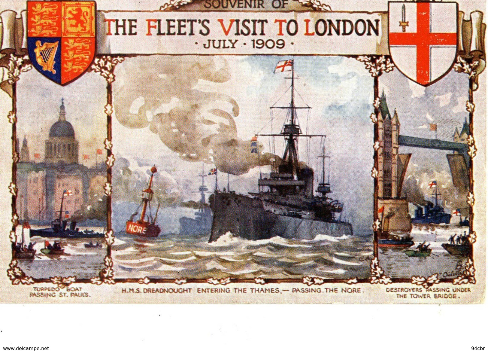 CPA (bateaux De Guerre Anglais) H .S.M DREADNOUGHT  The Fleet S Visit To London July 1909  (boite 2) - Guerra