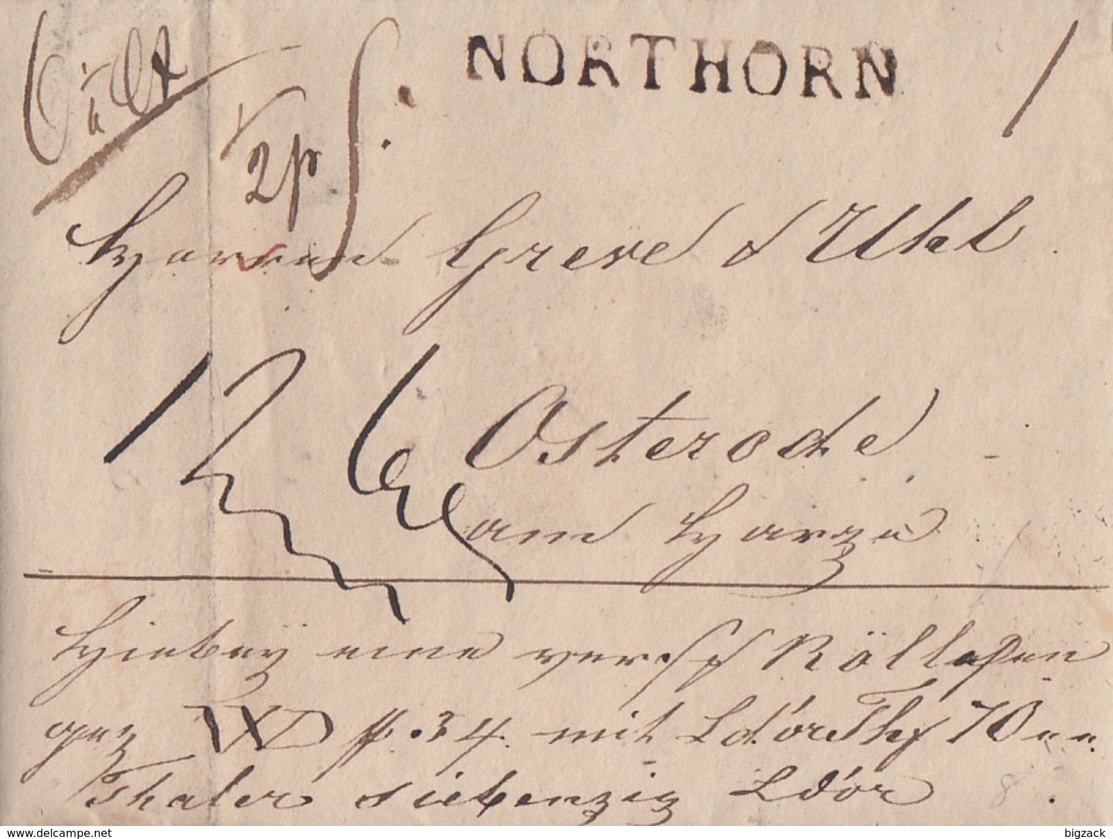 Brief L1 Northorn 17.6.1831 Gelaufen Nach Osterode Mit Inhalt - Vorphilatelie