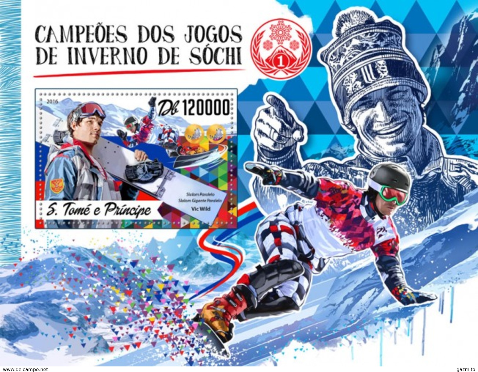 S. Tomè 2016, Olympic Games In Sochi, Winners, Snowboard, BF - Skateboard