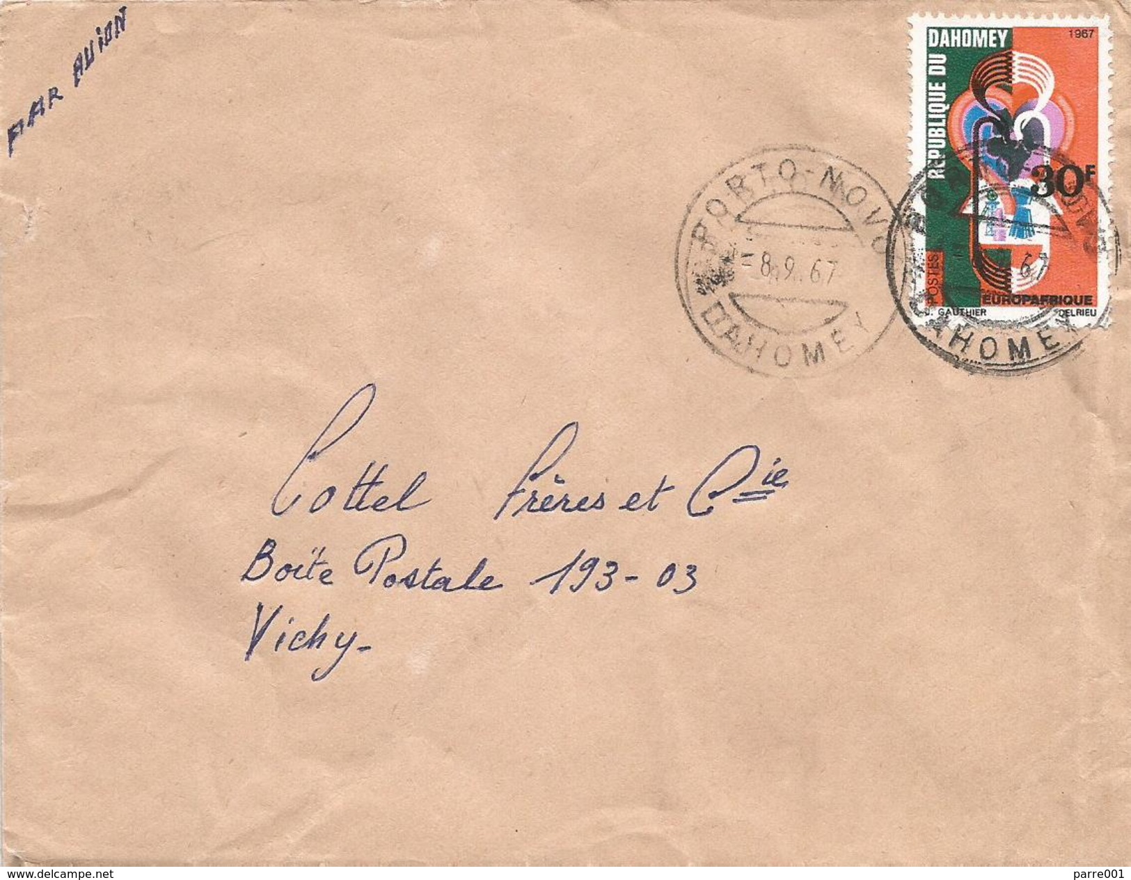 Benin 1967 Porto Novo Europeafrique Cover - Benin – Dahomey (1960-...)