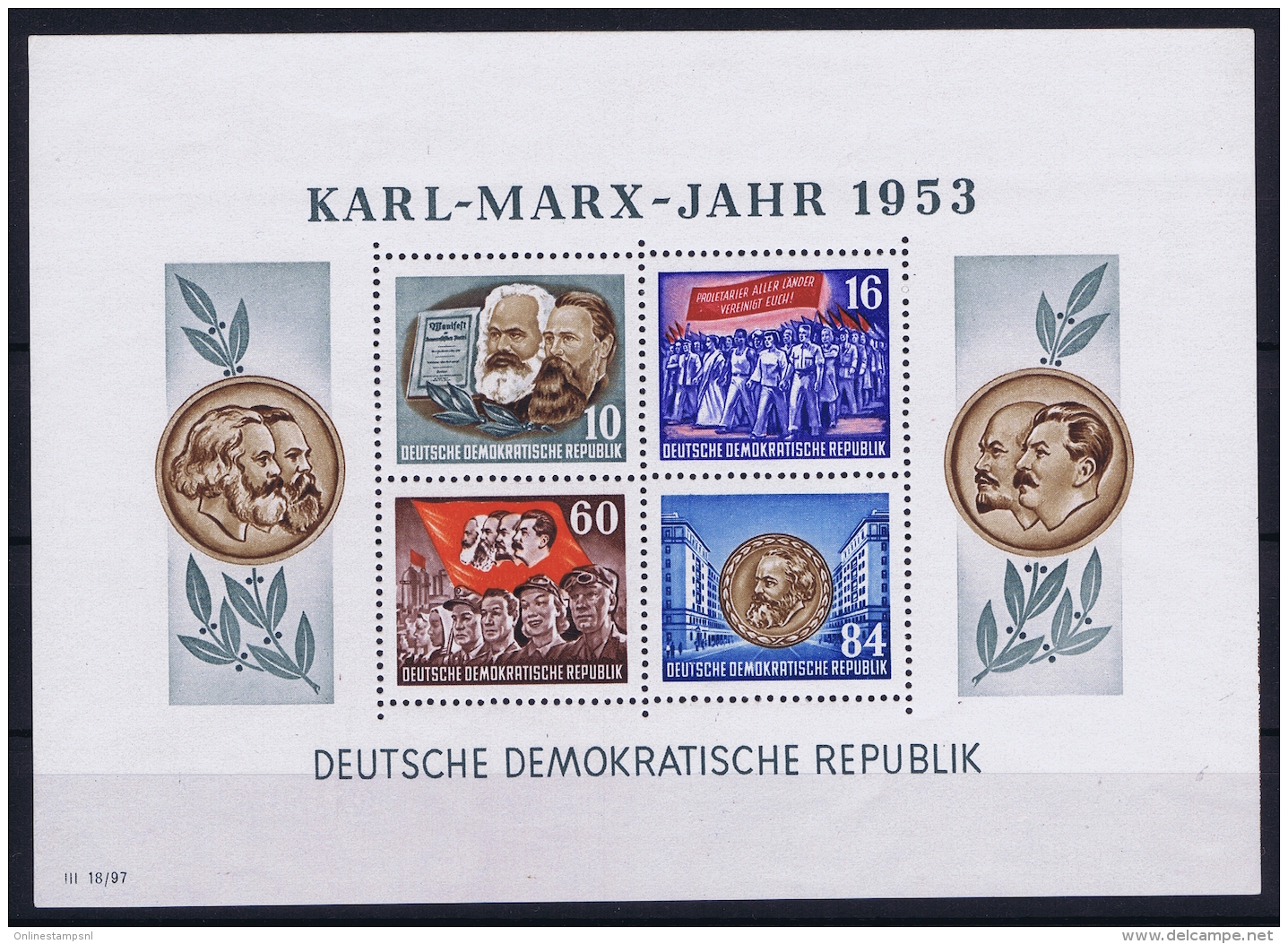 DDR  Mi Block Nr 9A   MNH/**/postfrisch/neuf Sans Charniere  1953 Karl Marx Jahr - Sonstige & Ohne Zuordnung