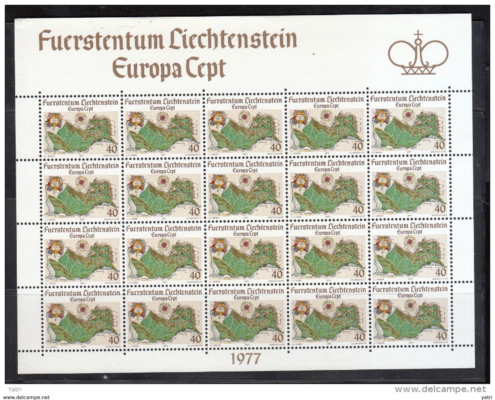 Europa CEPT - 1977 LIECHTENSTEIN Minifogli Perfetti ** MNH - 1977