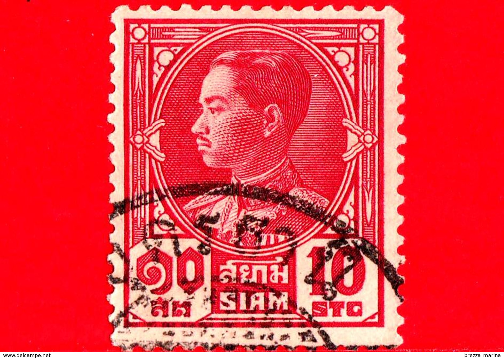 SIAM - Tailandia - Usato - 1928 - Re Prajadhipok - 10 - Siam