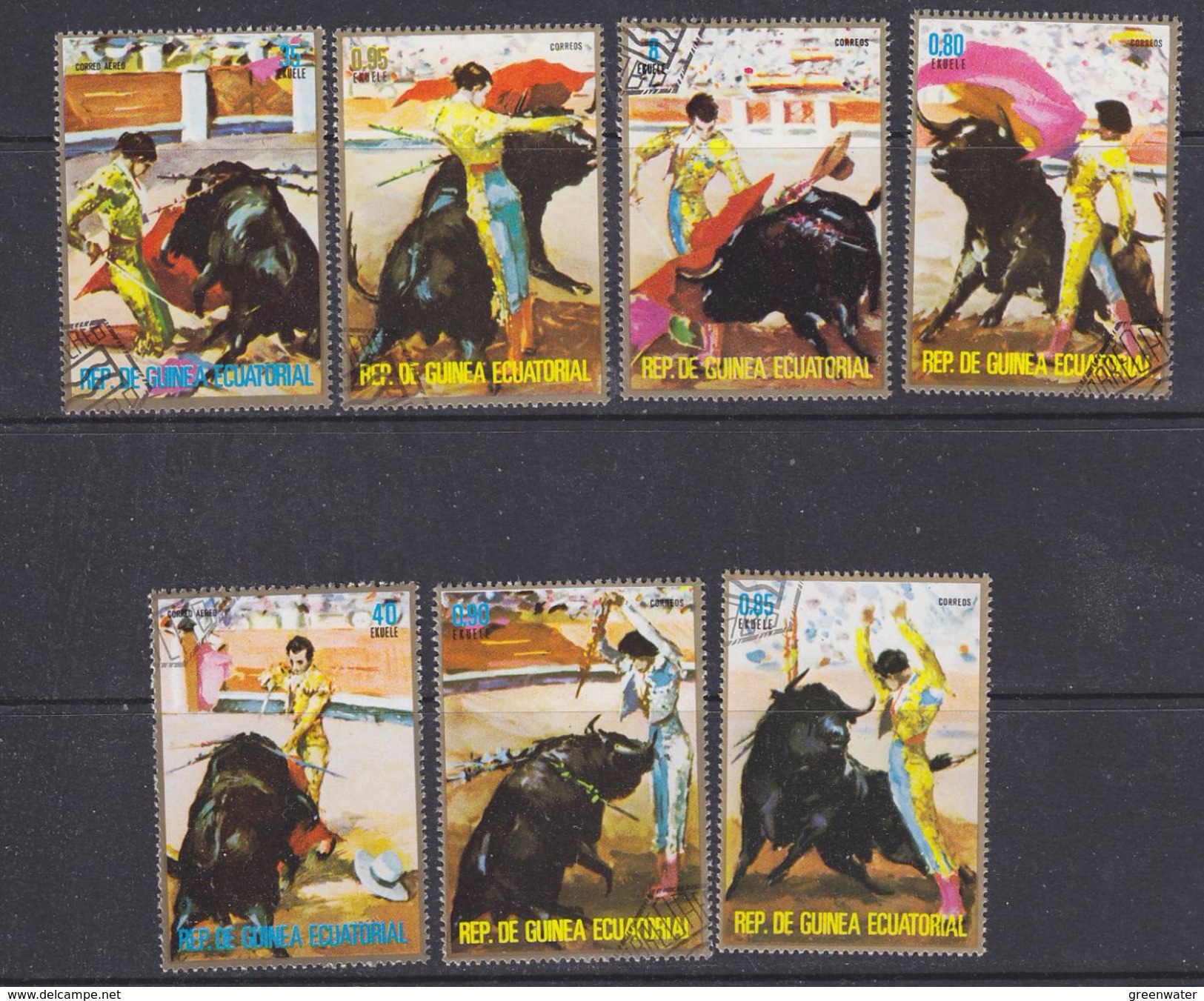 Rep. De Guinea Ecuatorial Bull Fighting / Toreador 7v Used  Cto (33804) - Equatoriaal Guinea