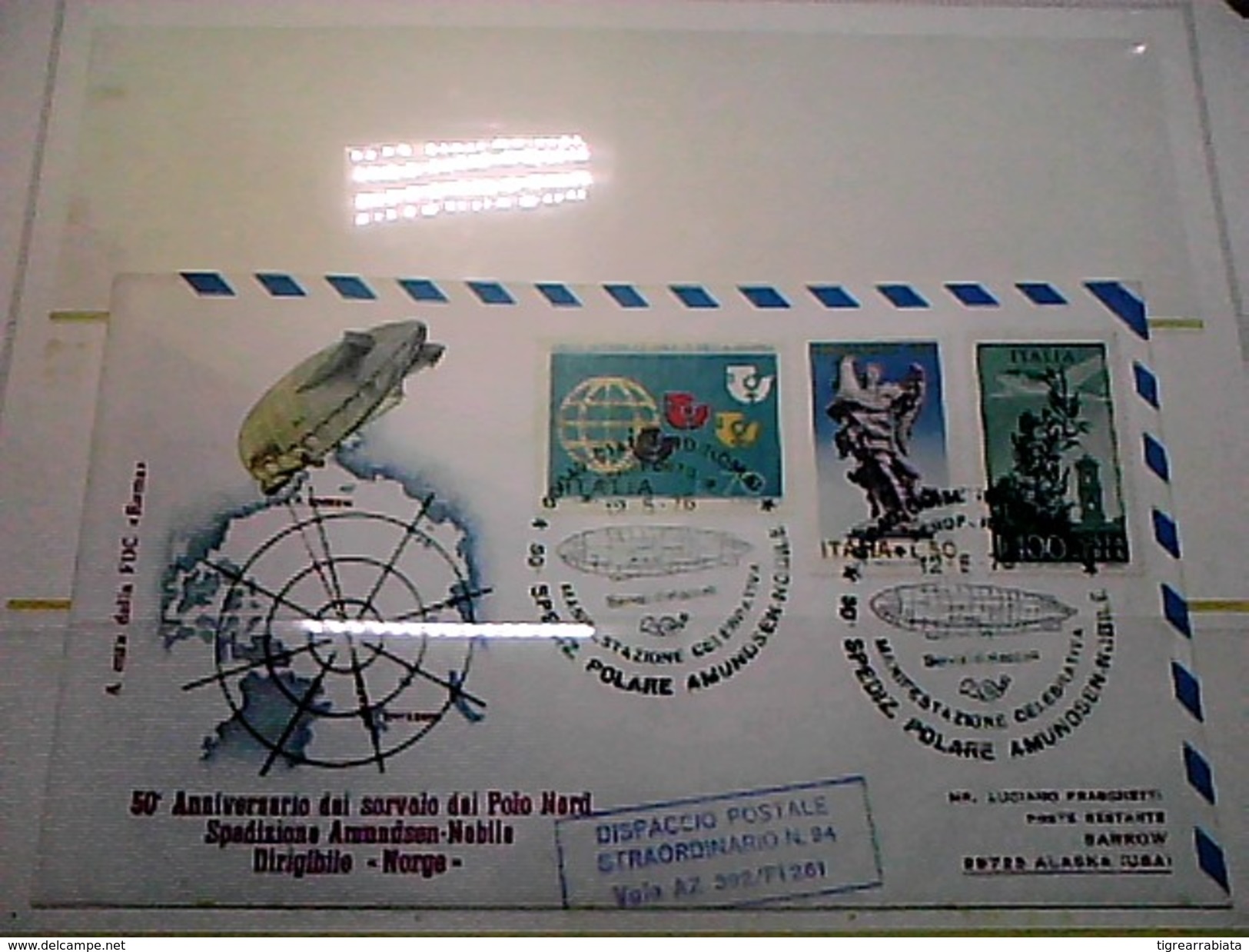 102582) Lettera  Con Annullo Speciale-50° Anniversario Sorvolo Del Polo Nord-nobile-dirigibile-norge-ciampino- 12-5-1976 - Zeppelin