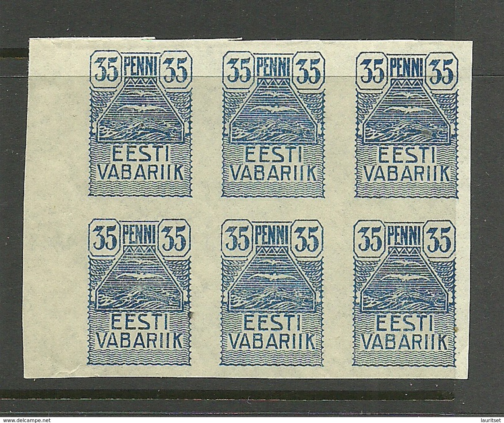 Estland Estonia 1919 Michel 10 In 6-block MNH - Estonie