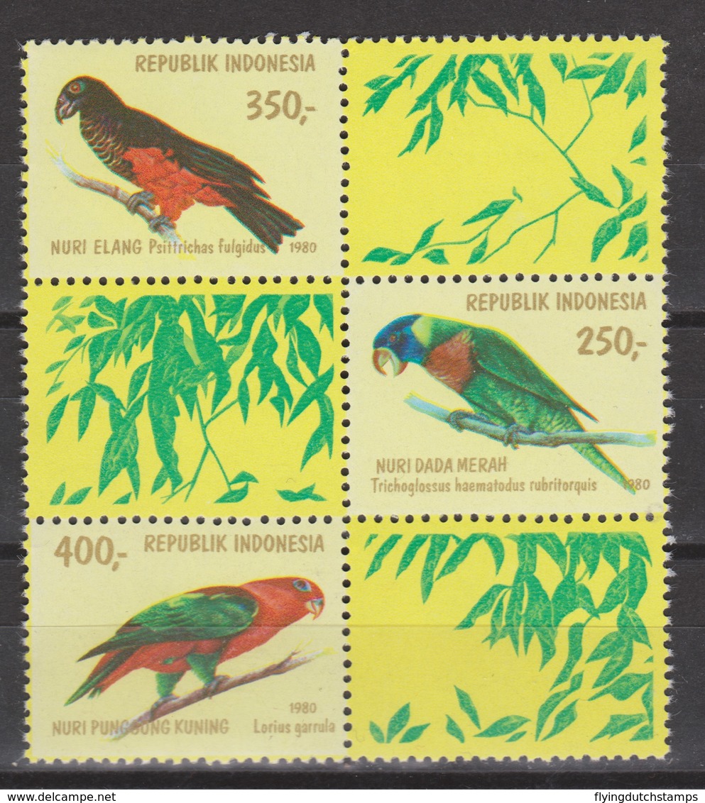 Indonesie Blok Sheet 1025 (B43) MNH ; Vogels, Oiseau, Ave, Birds, Papegaai, Parit NOW MANY STAMPS INDONESIA VERY CHEAP - Papegaaien, Parkieten