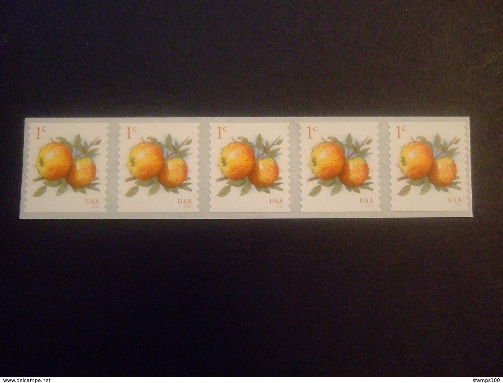 U.S.A. 2016 APPLES STRIP OF 5. MNH ** (E29-10) - Unused Stamps