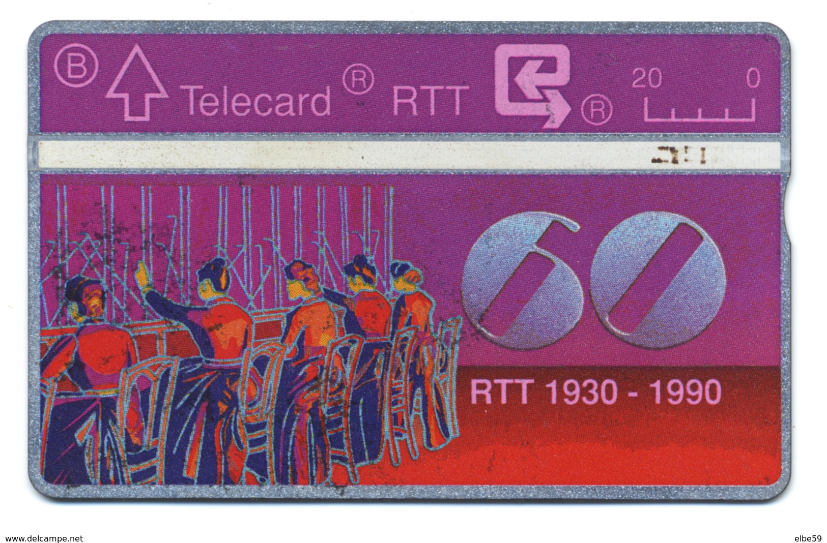 Belgique, Belgacom, Telecard 20, Thème, Téléphones, 60 Ans RTT, Standard Téléphonique - Telefoni