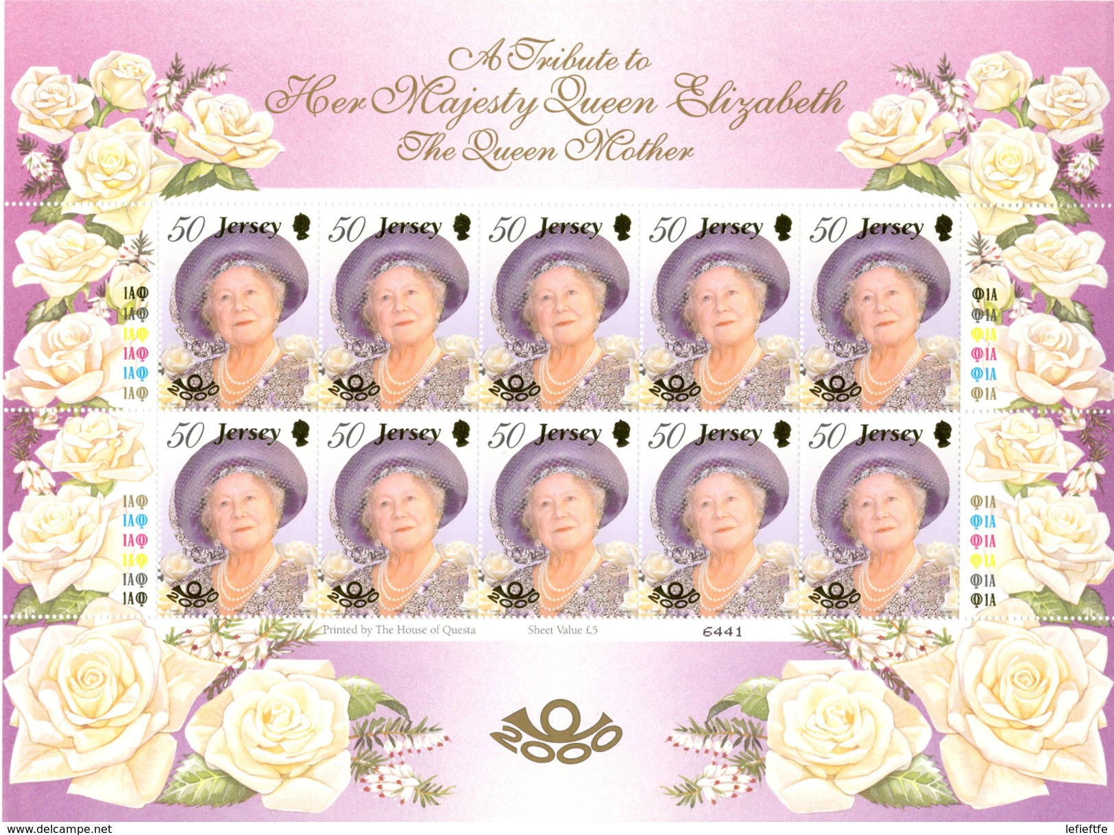 JERSEY - 2000 - Yt 948 Et 949 - Centenaire De La Reine Mère Elizabeth - En Petites Feuilles De 10 - ** - Jersey