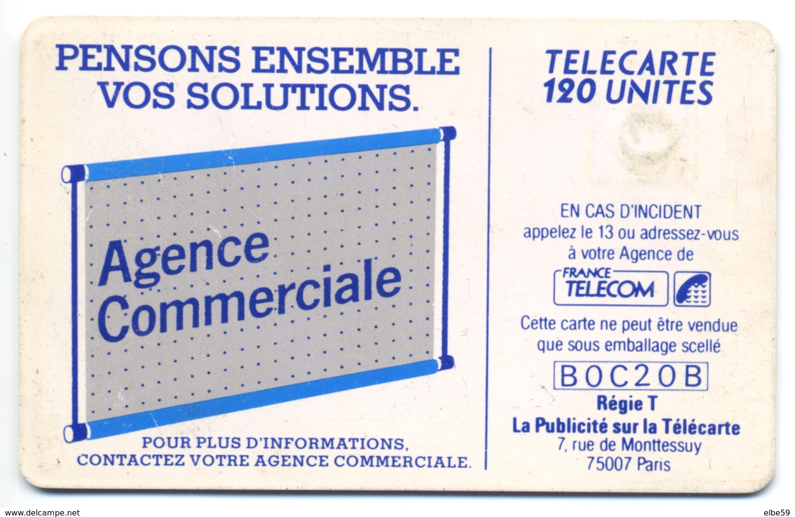 France, Telecom, Telecarte 120, Thème, Téléphones, Agence Commerciale - Telefoni