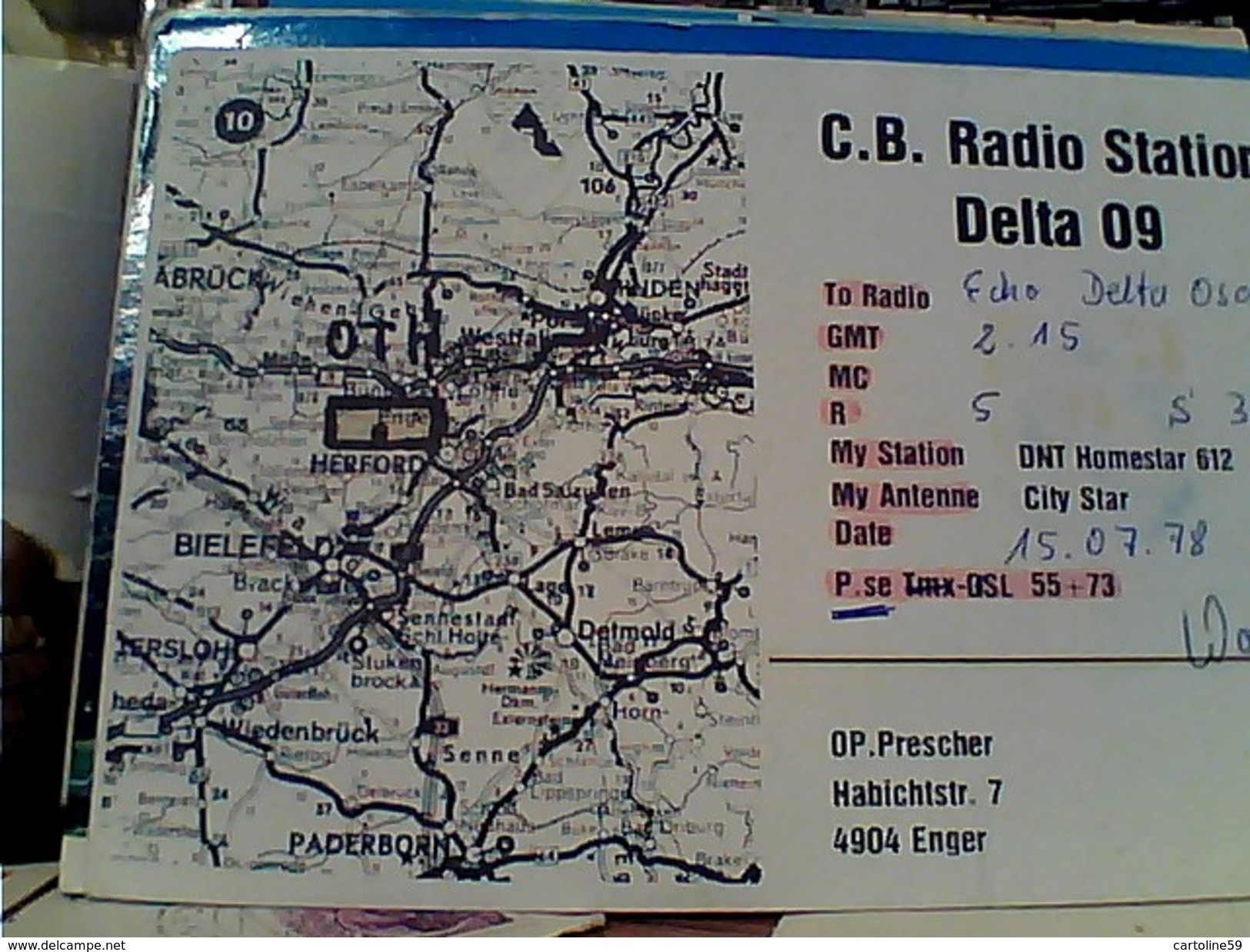 GERMANY  ENGER  C B RADIO STATION DELTA 9  QTH  VB1978 FW9536 - Enger