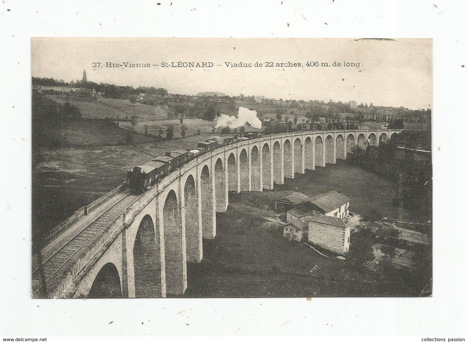 G-I-E , Cp , 87 , SAINT LEONARD , Chemin De Fer , Train , Viaduc De 23 Arches , Vierge , Imp : M.T. - Saint Leonard De Noblat