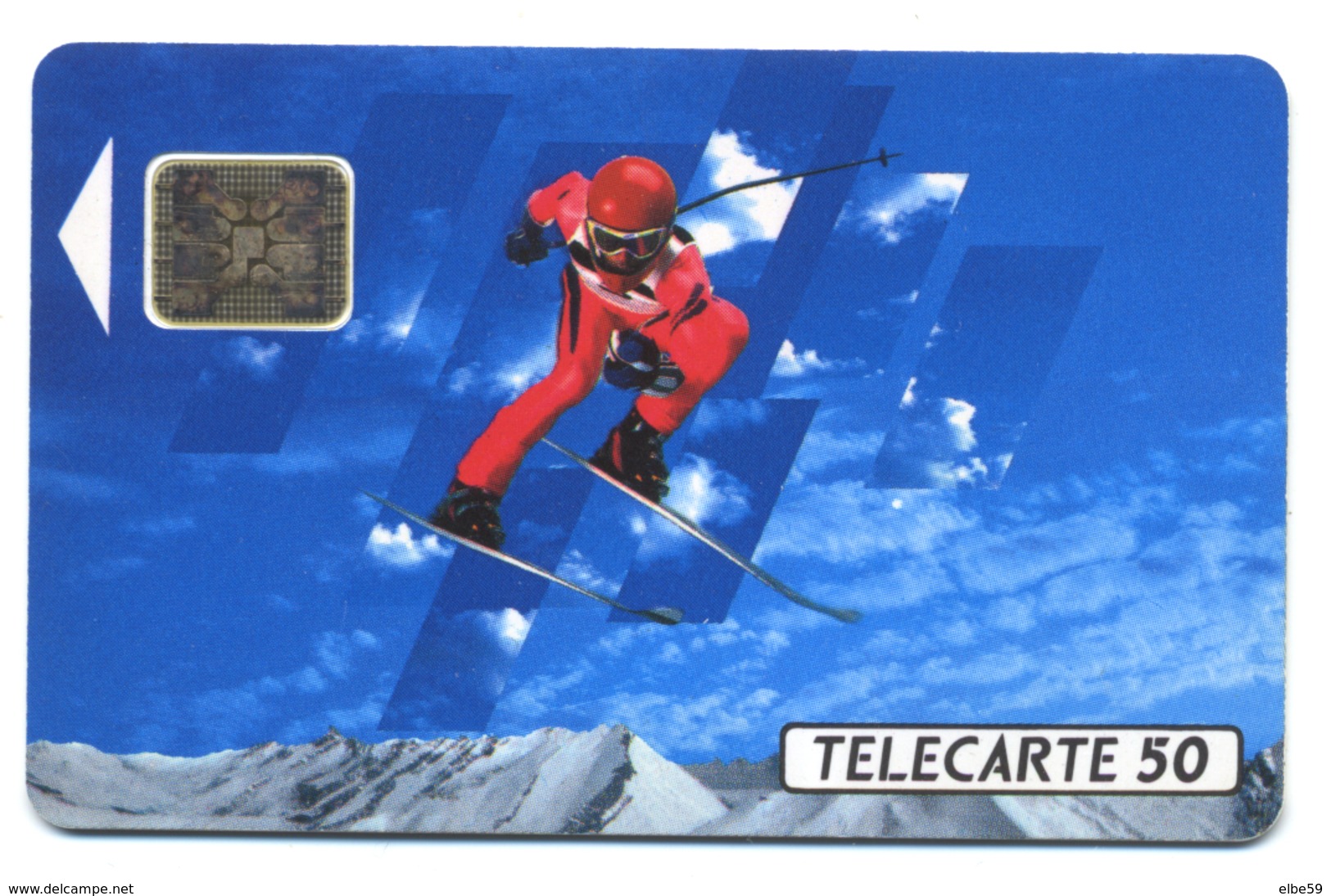 France, Telecom, Telecarte 50, Thème, Jeux Olympiques, Albertville 92, Skieur - Olympic Games