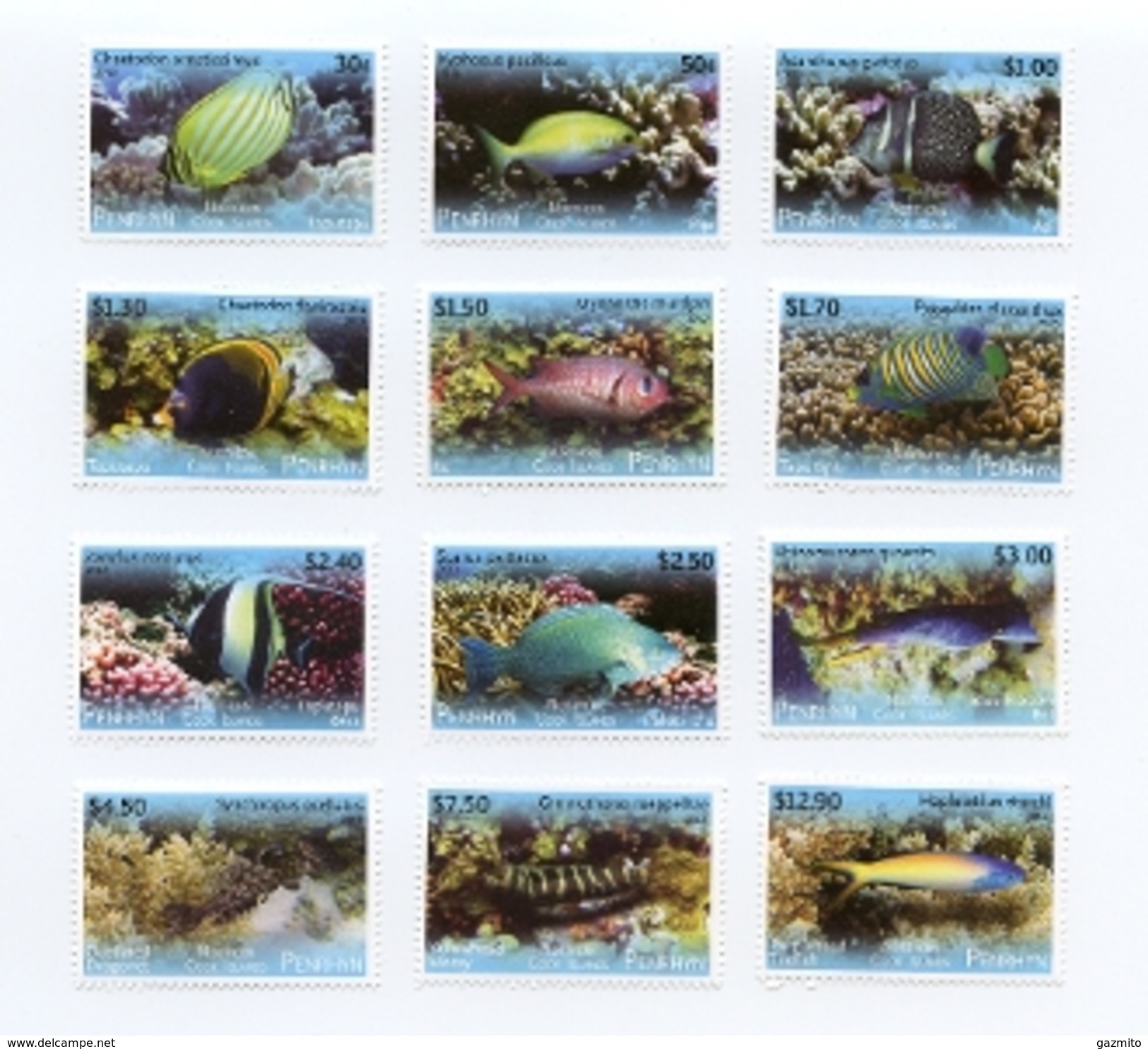 Penhryn 2013, Definitive, Fishes, 12val - Penrhyn
