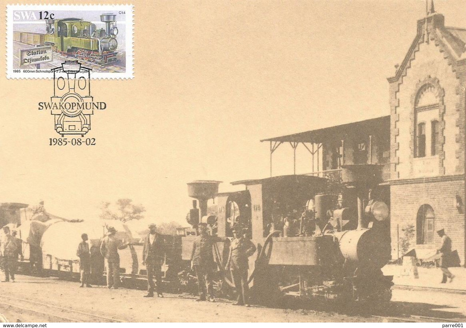 SWA Namibia 1985 Swakopmund 600 Mm Schmallspur Narrow-gauge Loc Maxicard - Trains