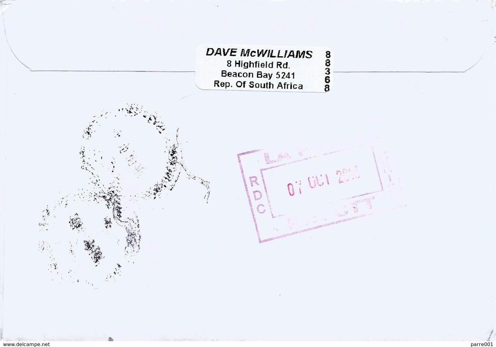 RSA South Africa 2016 Beacon Bay Stamps On Stamps Pearls Handicrafts Cover Via DRC - Lettres & Documents