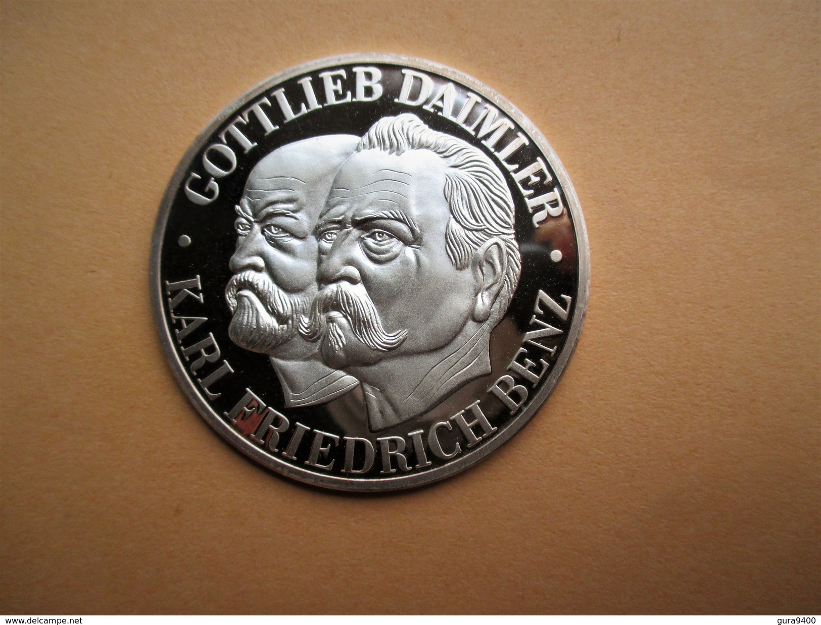 Daimler Benz Zilver-Munt/Medaille  Karl F. Benz & Gottlieb Daimler 1986 - Conmemorativas