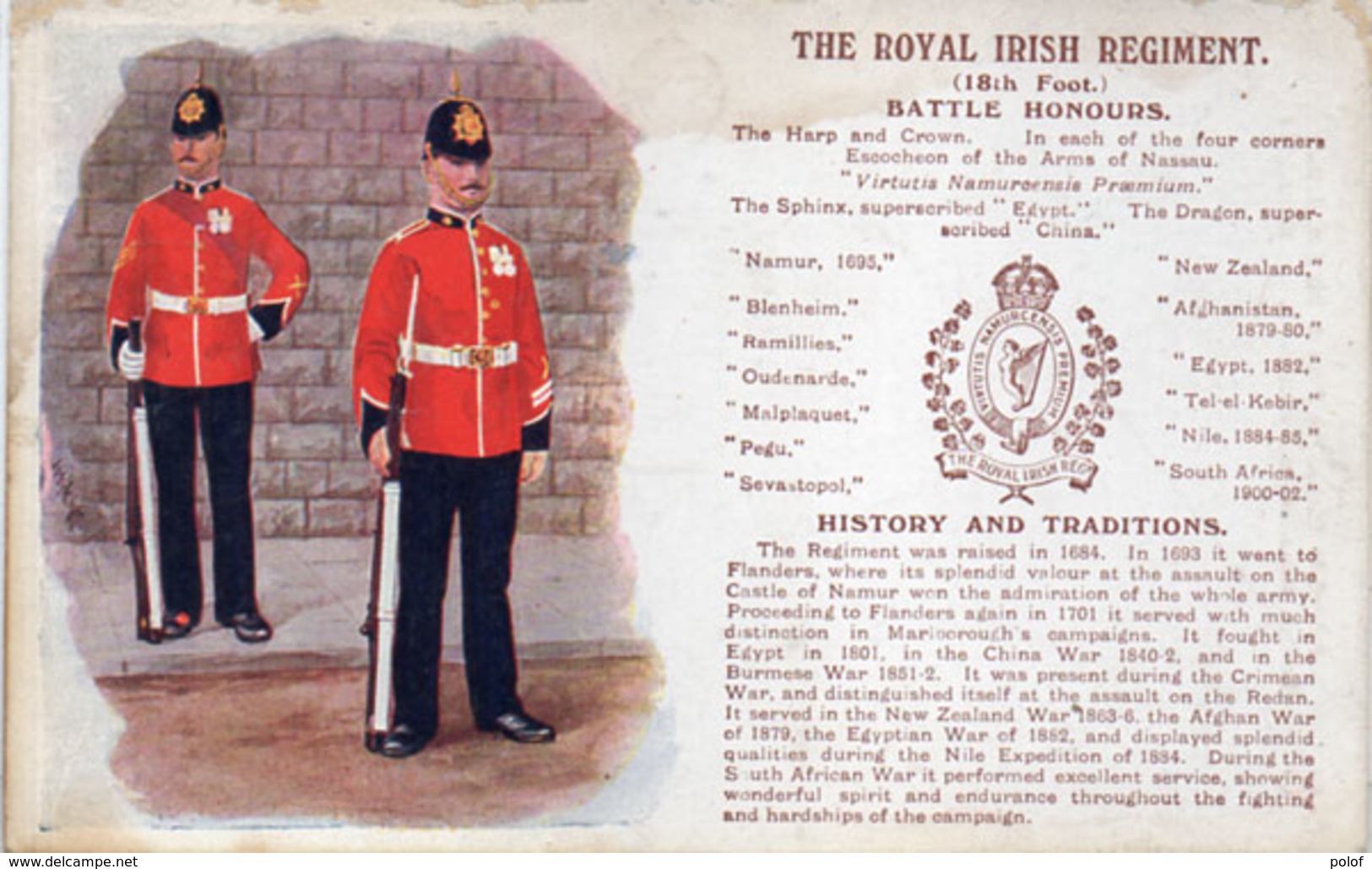 The Royal Irish Regiment - Battle Honours  (93856) - Régiments