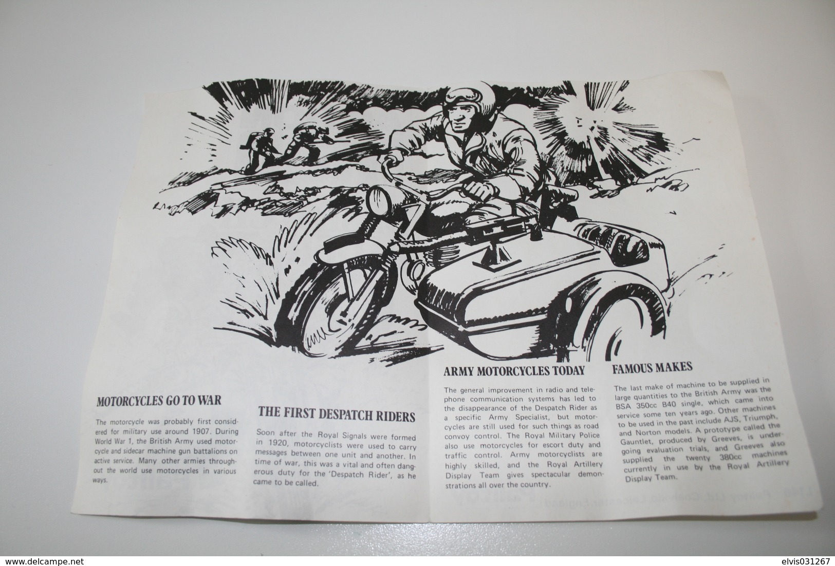 Vintage ACTION MAN EAGLE EYE : DISPATCH RIDER - + LEAFLET - Original Hasbro 1970 - Palitoy - GI JOE