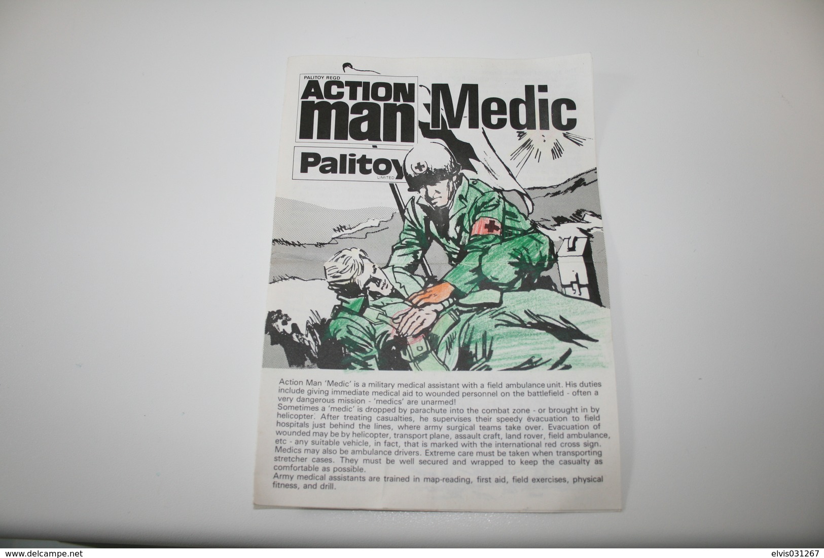 Vintage ACTION MAN : MEDIC - + LEAFLET - Original Hasbro 1970 - Palitoy - GI JOE