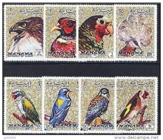 MANAMA, Oiseaux, Birds, Pajaros. Rapaces, Yvert N° 407/14 ** MNH - Aquile & Rapaci Diurni