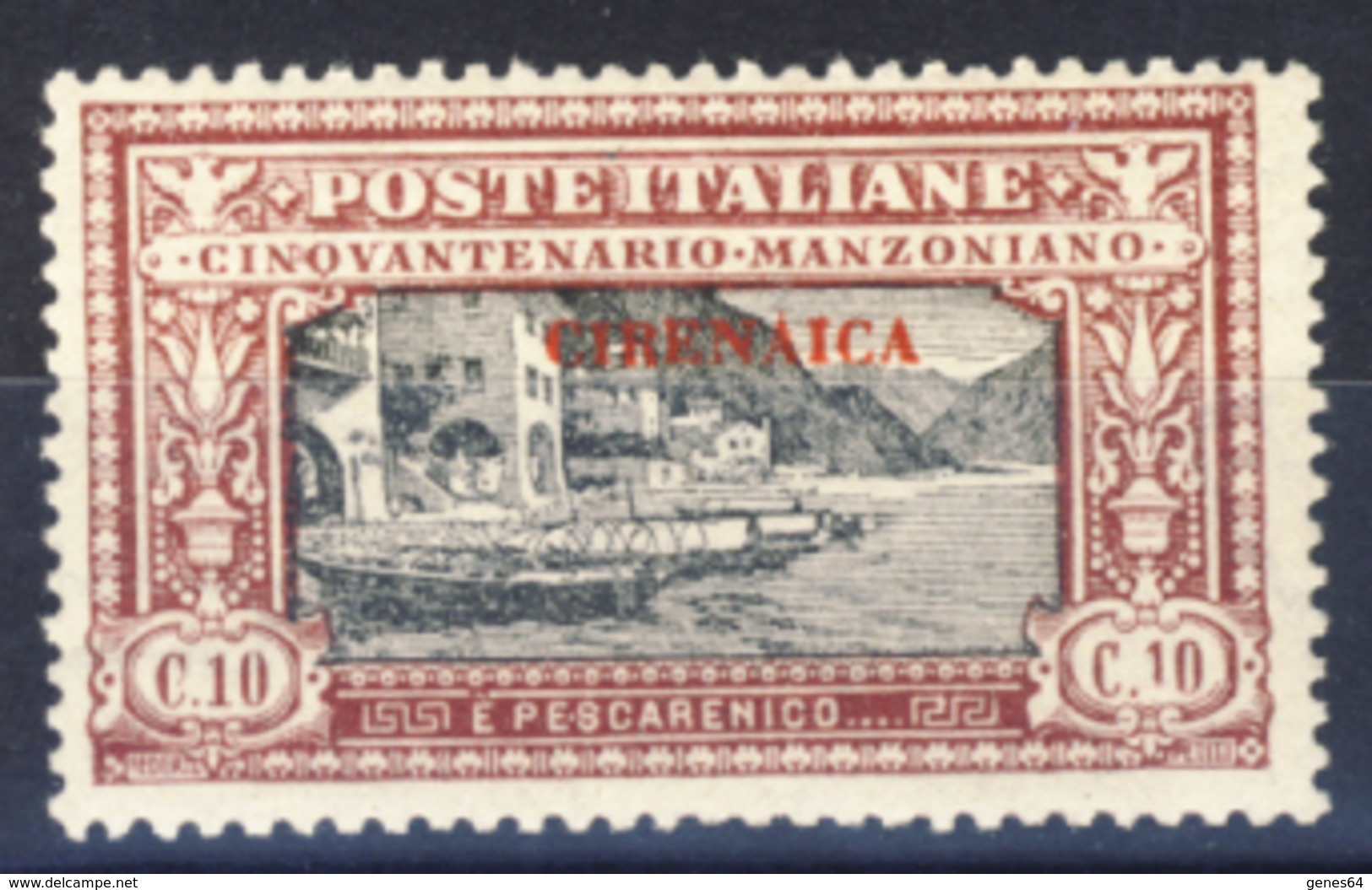 1924 - Manzoni 10 C. Nuovo MNH** (vedi Descrizione) 1 Immagine - Cirenaica