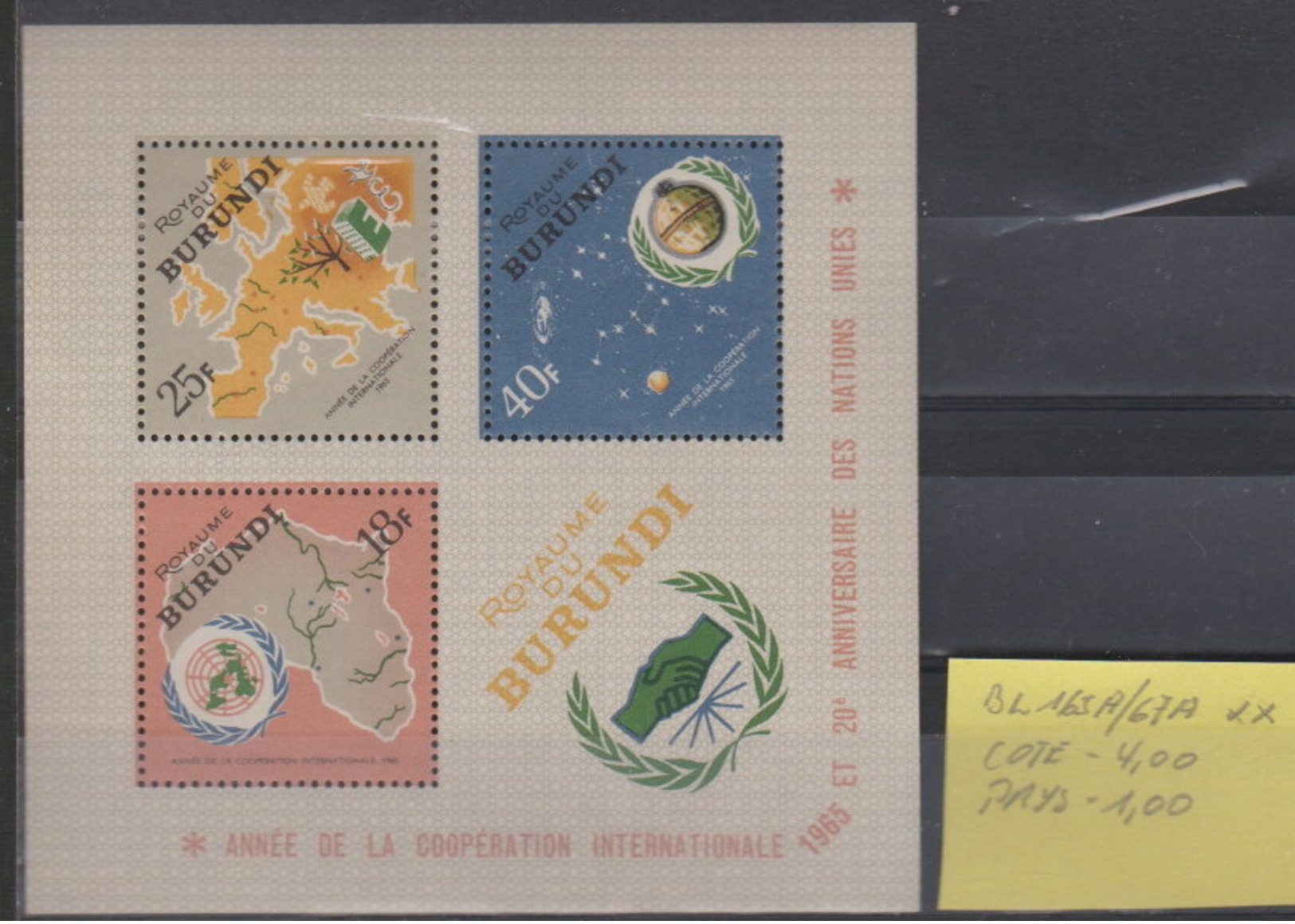 BURUNDI BLOK 9  XX  MNH  NEUF - Neufs