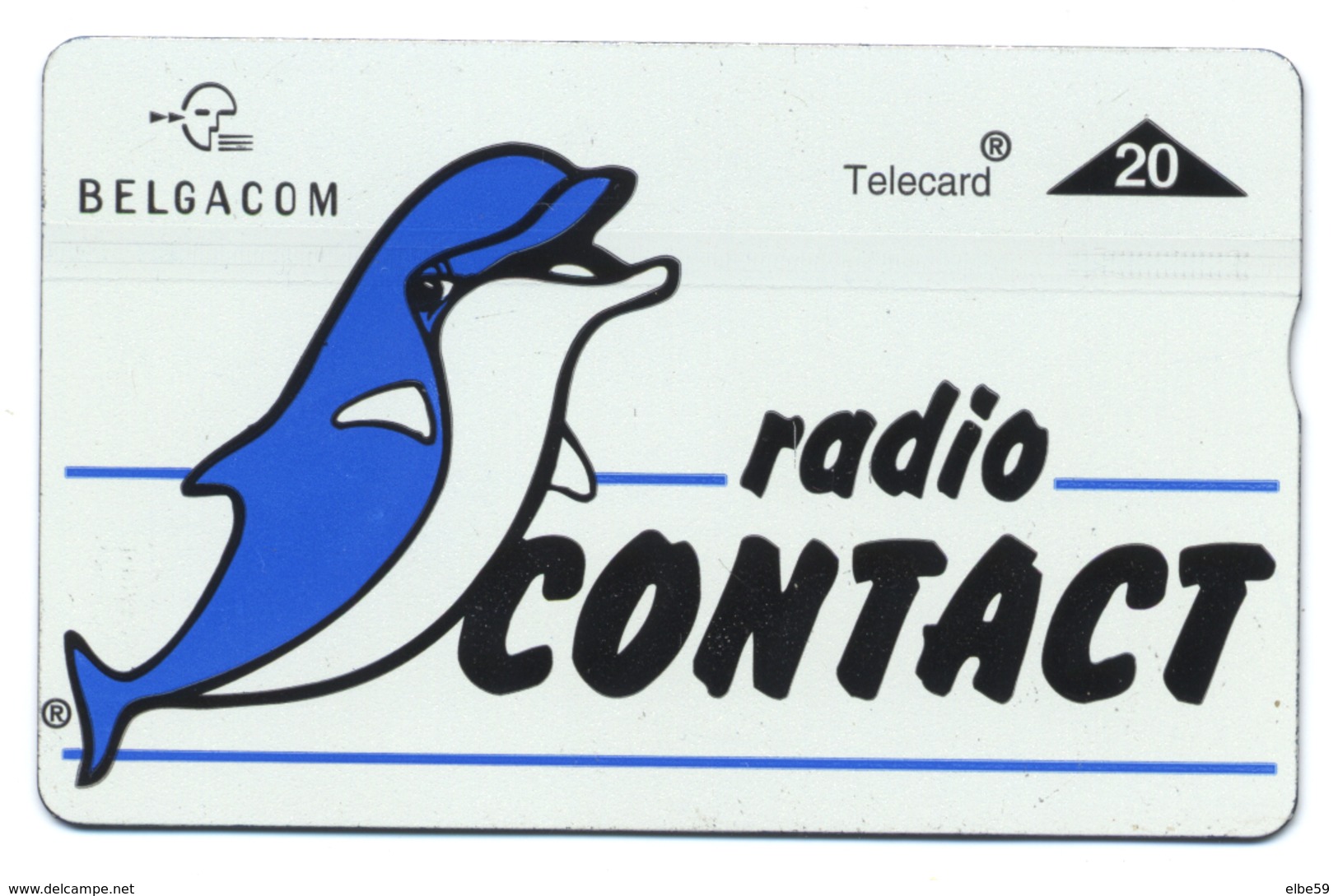 Belgique, Belgacom, Telecard 20, Thème, Animaux, Dauphin, Radio Contact - Delfines