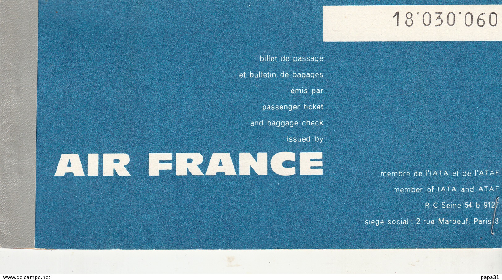 Billet  D'AIR FRANCE  De MIAMI à  CHICAGO - Sonstige & Ohne Zuordnung