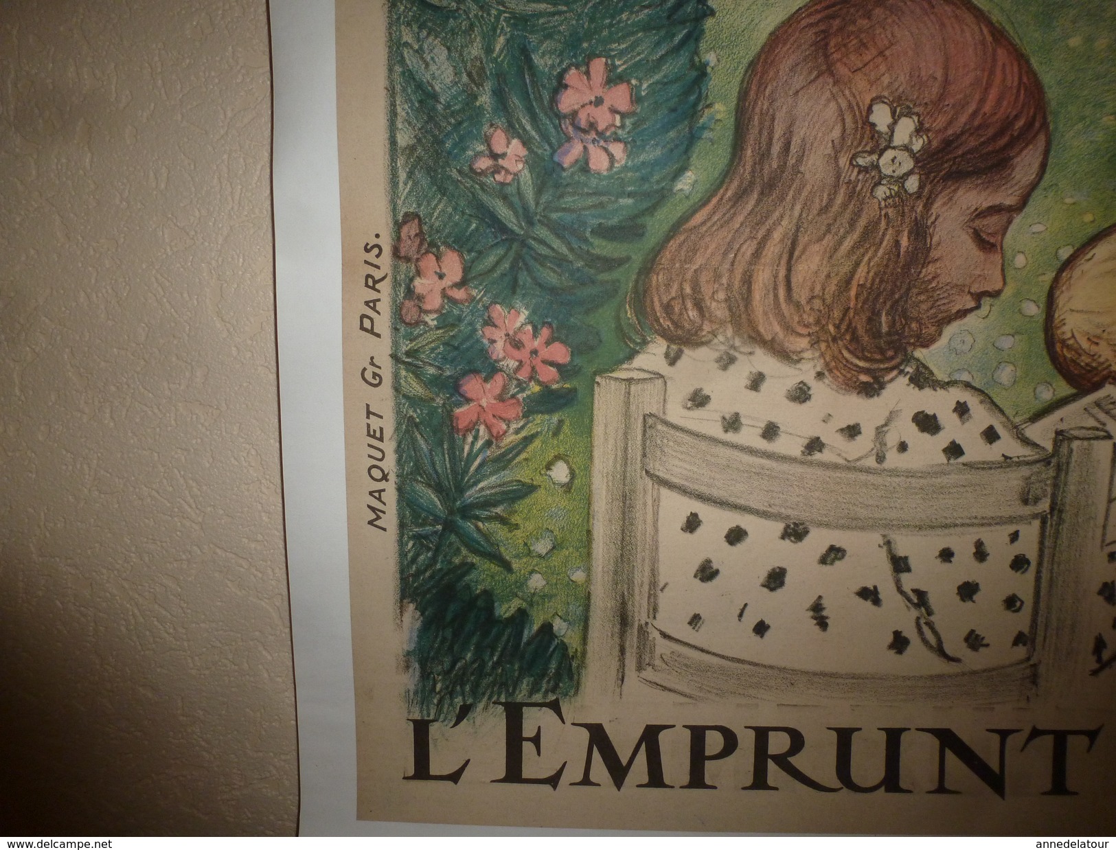 1914 Grande Affiche Ancienne Originale Signée Lebasque  L'EMPRUNT DE LA PAIX , Imprimerie Maquet Gr. Paris (118 X 85cm) - Affiches