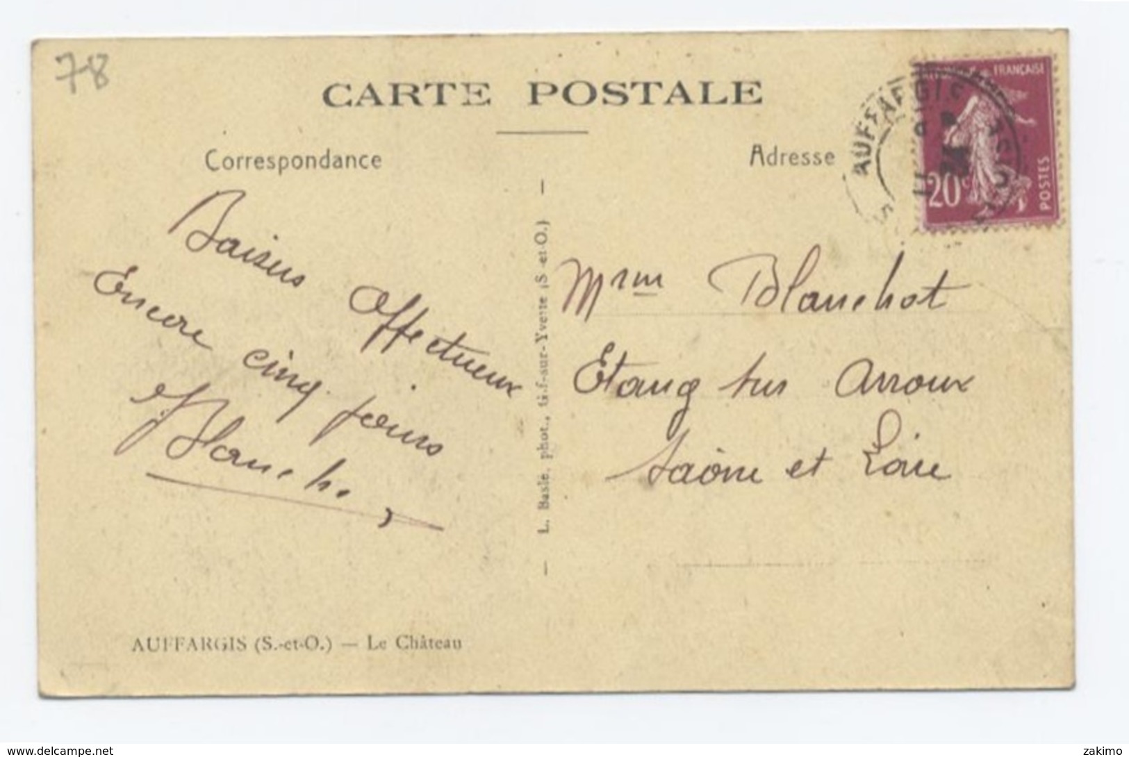 78 AUFFARGIS Le Château   - RECTO/VERSO-C71 - Auffargis