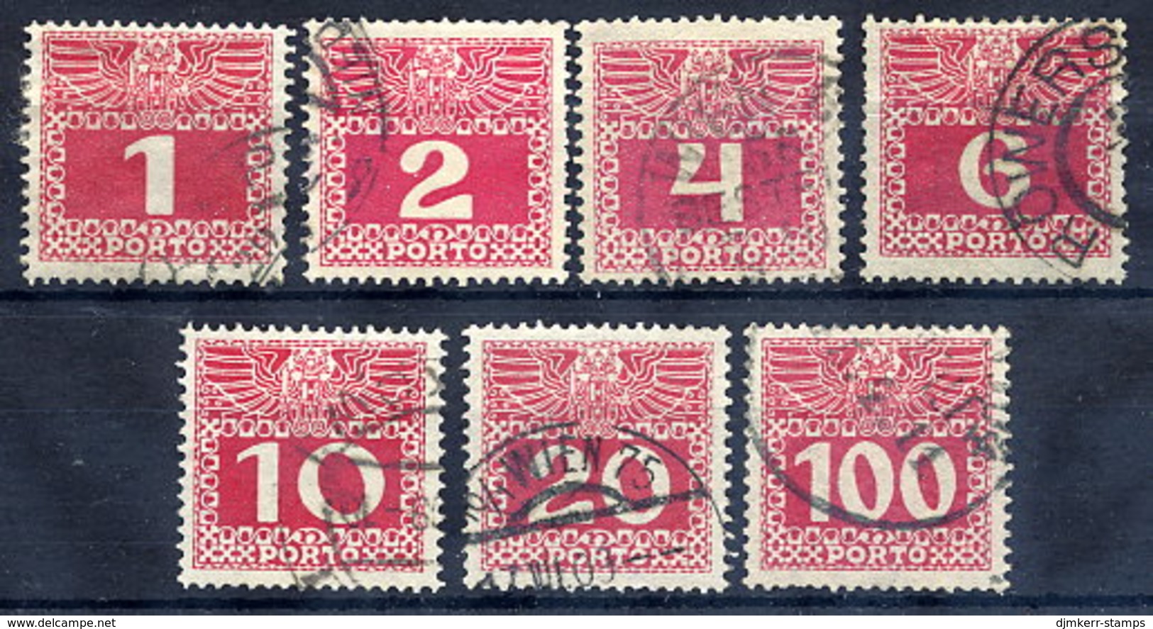 AUSTRIA 1909 Postage Due Thin Paper Set Used. Michel Porto 34y-44y - Impuestos