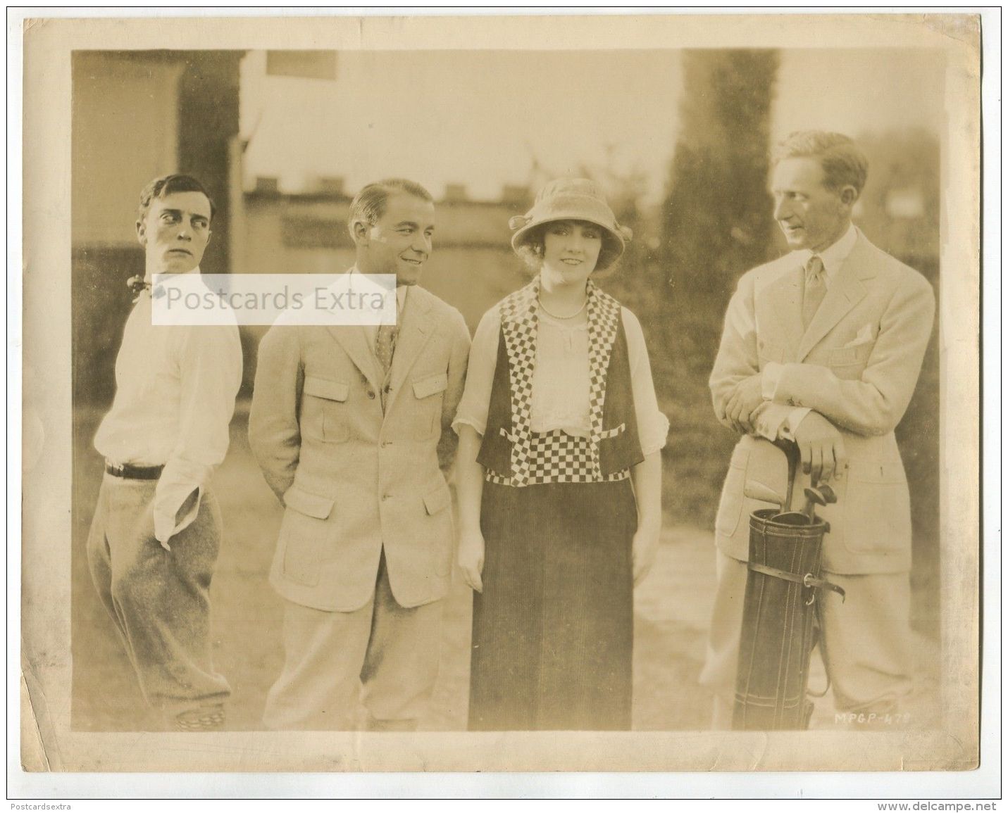 Golf - Gene Sarazen, Jock Hutchison, Buster Keaton, Margaret Leahy - 1920s Photo - Autres & Non Classés